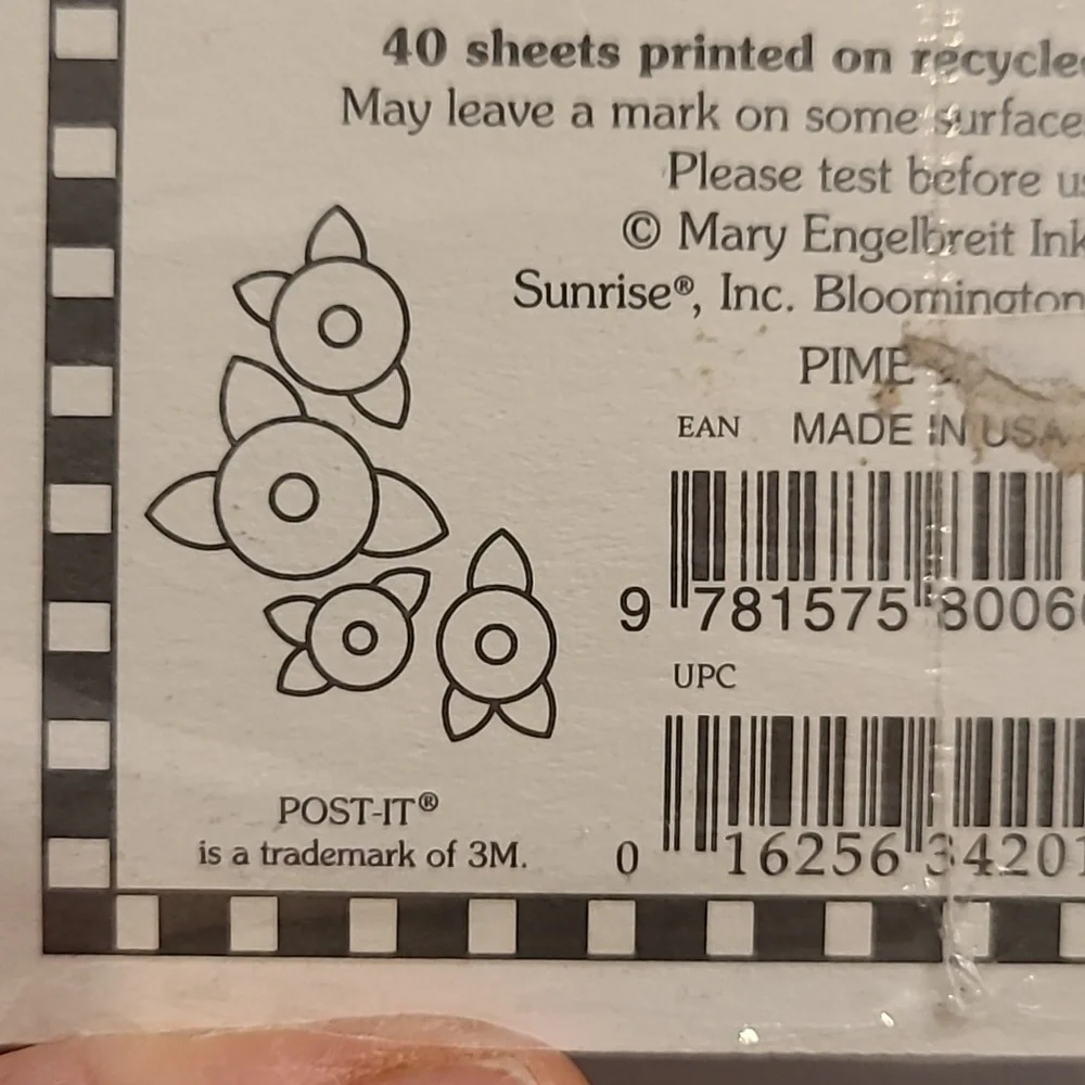 Mary Engelbreit Black and White Post-It Notes